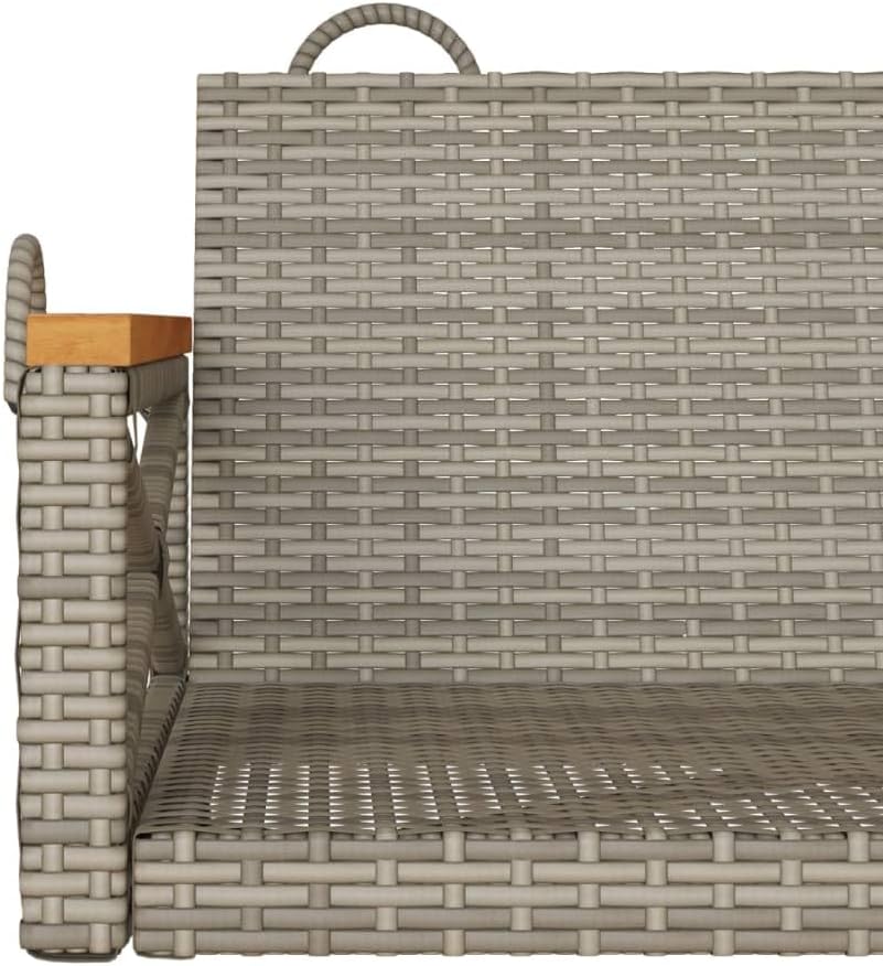 Patio Swing Bench Gray,Modern Patio Swing Bench for One Person Stylish Synthetic Rattan Outdoor Furniture with Comfort Design Patio Furniture