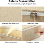 Wedding Dress Storage Box with 30 Acid-Free Paper and Microfiber Gloves, Large Wedding Dress Preservation Box Beige Storage Boxs for Weddingdress Heirlooms Gowns