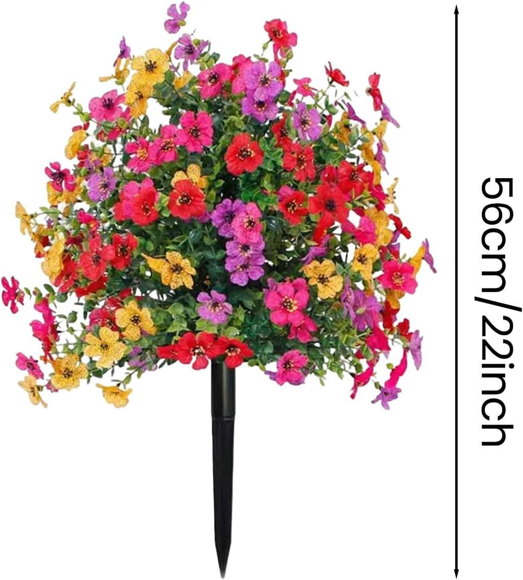 SakerPlus Artificial Petunias with Ground Stake, 22" Outdoor Faux Flowers for Garden, Yard, Planter and Porch, Lifelike Decorative Flowers for Indoor Outdoor Home Decor (1 Pack)