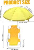 Kids Beach Chair with Umbrella Foldable & Detachable Beach Chair with Canopy, Lightweight and Sturdy Outdoor Seat for Camping, Travel, Lawn, Yellow