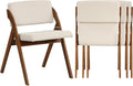 POWERSTONE Folding Chairs Set of 4 with Cushion, Modern Foldable Kitchen Dining Chairs with Rubber Wood Legs for Guests Home Office Wedding Party, No Assembly Walnut