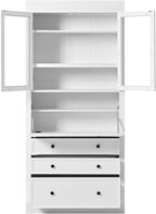 Merax 78'' Extra-Tall Kitchen Pantry Storage Cabinet, Freestanding Multifunctional Cupboard with 3 Drawers & 2 Adjustable Shelves & Power Outlet & Drop-Down Surface, for Dining and Living Room, White