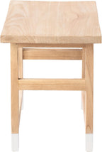 JONATHAN Y Finesse Handcrafted Solid Wood Accent Stool, 18" Backless Vanity Seat with Natural/White Dipped Legs, Farmhouse Decorative Plant Stand for Living Room and Bedroom STL3007A