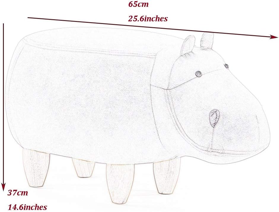 Footstools Animal Footstool Creative Cute Hippo Shoe Changing Stool,Small Coffee Table and Low Stool in The Living Room,Ottomans Beside The Bed in The Bedroom,D-65 * 37CM (D 65 * 37CM)