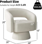 INZOY Swivel Barrel Chair with Velvet Fabric, Swivel Accent Chair with Thickened Soft Cushion, Comfy Round Swivel Chair for Living Room Bedroom, Beige