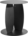 VEYRA Minimalist Round Metal End Table, 16.54" Accent Side Table, Heavy-Duty Solid Steel Side Table for Living Room & Bedroom, Easy Assembly, Matte Black