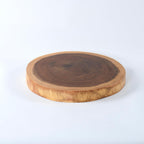 Natural Solid Wood Slab Side Table Top 15.7"x15.7"x1.96" Round Handmade Live Edge Handcrafted Plate Wooden Board for DIY Epoxy Resin End Table Slice Slab Untreated Wall Home Décor