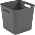 (3 pack) Cube Gray Plastic Storage Bin, 11 in x 10 in