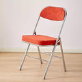 Folding Chairs, Fabric Dining Set with Metal Frame, Padded Seat and Back, Non-Slip Foot Pads, Foldable Office(Orange)