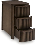 Signature Design by Ashley Camdill Chairside Contemporary End Table with USB Port and Charging Station, Dark Brown