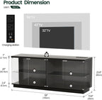 Lvifur 59" W Large Display Case - with Glass Door,Glass Display Cabinet with RGB Lights for Collectibles,Lighted Cuiro Cabinet with Motion Sensor Light,Charging Station,China Cabinets,Black