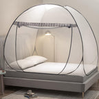 Mengersi Mosquito Net Pop Up Tent for Bed,Bed Canopy with Net Bottom,Mosquito Netting Bed Tent,Bed,Suit for Indoor Outdoor,Camping Tent,Insect Screen(Full/Queen, Gray)
