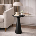 COZAYH Rustic Pedestal End Table, Farmhouse Round Martini Table Wood Plant Stand Drink Table for Small Space Living Room, Bedroom, Black