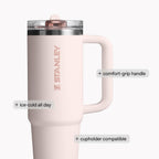 STANLEY Quencher ProTour Flip Straw Tumbler with Leakproof Lid 30 oz | Built-in Straw and Handle | Cup Holder Compatible for Travel | insulated Stainless Steel Cup | BPA-Free | Violet Blossom