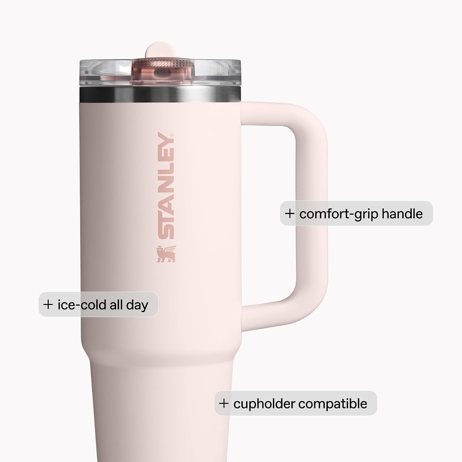 STANLEY Quencher ProTour Flip Straw Tumbler with Leakproof Lid 30 oz | Built-in Straw and Handle | Cup Holder Compatible for Travel | insulated Stainless Steel Cup | BPA-Free | Violet Blossom
