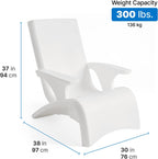 Step2 Vero Adirondack Chair, Stylish Poolside Lounger, Fade-Resistant, Waterproof Patio Furniture for Sun Shelf, Use in Pools up to 9-Inches of Water, Weighted, White