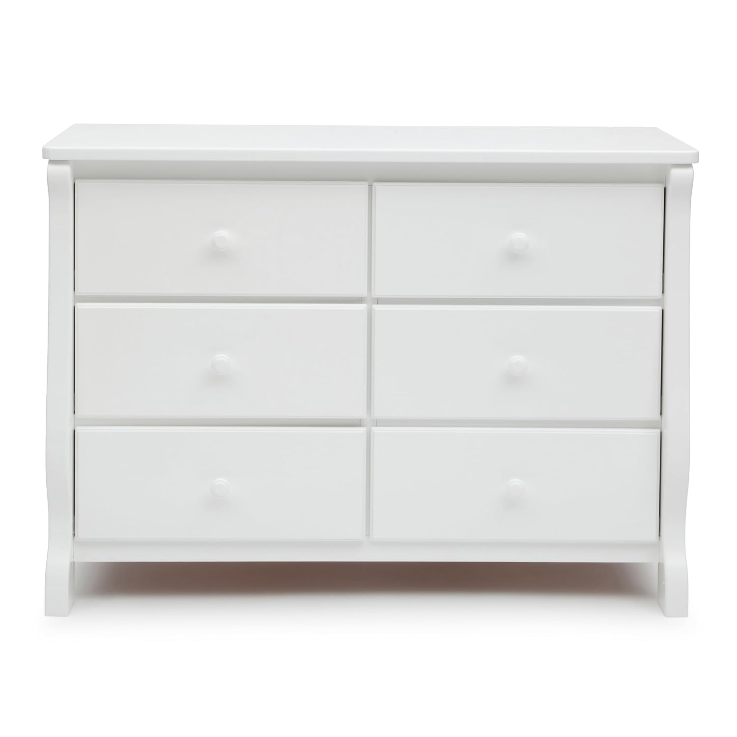 Delta Children Universal 6 Drawer Dresser with Interlocking Drawers - Greenguard Gold Certified, White