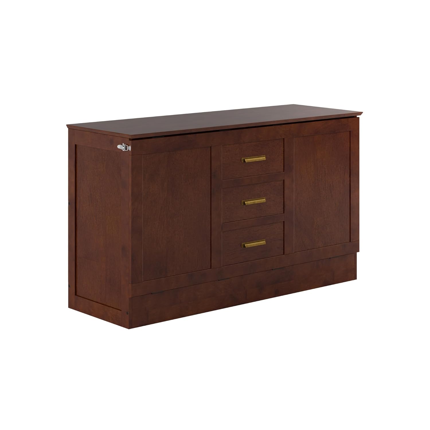 AFI, Charleston Queen Wood Murphy Bed Chest with 6" Mattress, Walnut