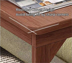 Mobile C-Shaped End Table with Wheels Wood Snack Table Rolling Sofa Side Table Slides Under Couch for Living Room Small Spaces Heavy Duty(Brown,80 cm)