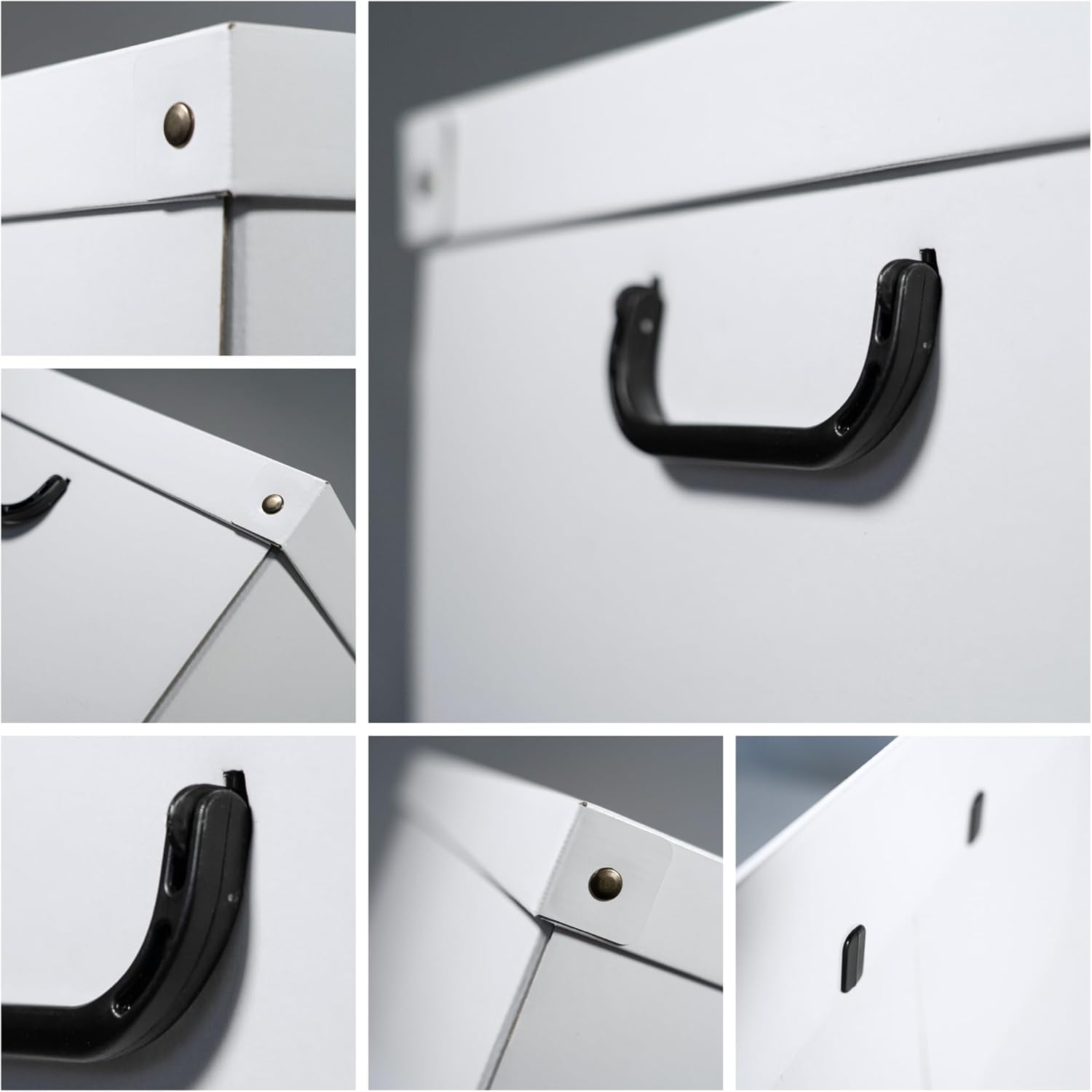 Lavatelli: Storage Box 6 Pack: Large - Map - Lid & Side Handles, Decorative Cardboard Organizer, Stacks-Folds, Home-Clothes-Toys, 19.7 x 15.7 x 9.8