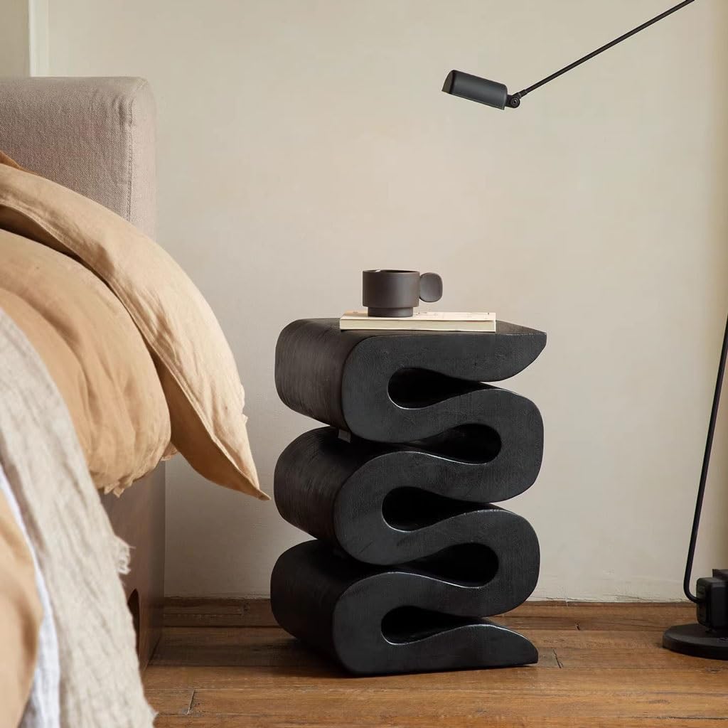 Coffee Tables for Living Room Household Creative Egg Roll Shape Sofa Side Table Living Room Storage Rack Flower Stand Bedroom Furniture(B)