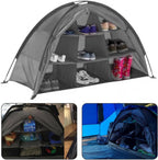 Camping Shoe Rack Organizer with 9 Shelves, Collapsible RV Closet Shelves for Tent, Portable Foldable Clothes Storage Unit, Heavy dutys Oxford Gear Shelf