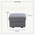 Nurture& Gliding Ottoman - Premium Ottoman Footrest for Nursery or Living Room, Features Premium, Stain-Resistant Performance Fabric in a Sleek, Smooth Glide Design. (Gray)