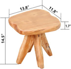 Brefhome Natural Cedar Wood Stool, 14.5" Tall Hand-Carved Tree Stump End Table, Unique Live Edge Plant Stand, Rustic Mushroom Stool for Living Room, Garden & Indoor Decor, Fully Assembled