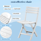 4 Pack Foldable Plastic Chairs, 300 LB Weight Capacity, Lightweight Waterproof Foldable Chairs for Patio, Garden, Beach, Balcony & Porch Indoor Outdoor Use(White×4)