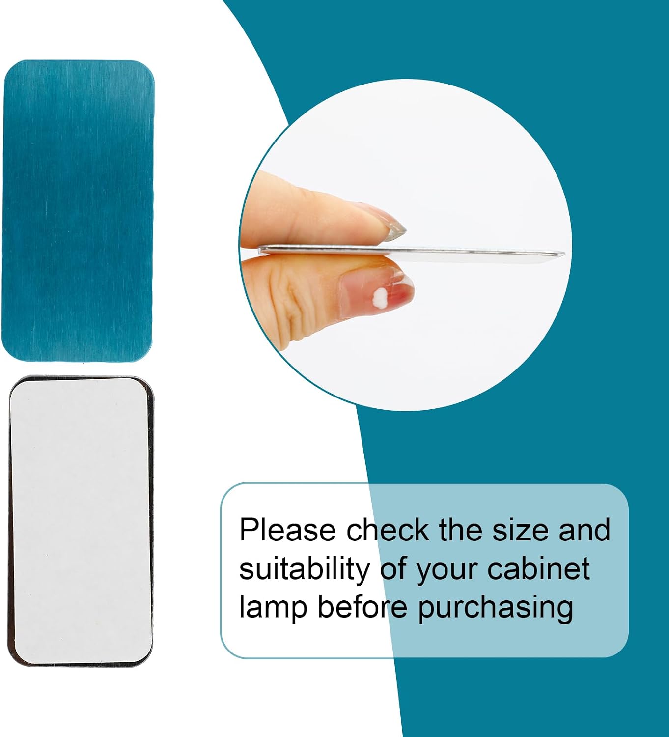 16pcs Under Cabinet Light Magnetic Strip,Adhesive Metal Plate for Magnets,Adhesive Metal Plate Stick-On for Non-Metal Surfaces(Not Magnets)