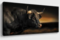 JILLICK Black Bull Sunset Canvas Wall Art, Horizontal Western Wildlife Decor for Living Room Office Bedroom 46x23 Inch, for Living Room Wall Art Decor