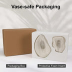 Ceramic Vase Set of 2, Modern Donut Vases for Nordic Minimalist Boho Home Decor, Centerpieces for Dining Tables Living Room Shelf Bookshelf Mantel Entryway Office House