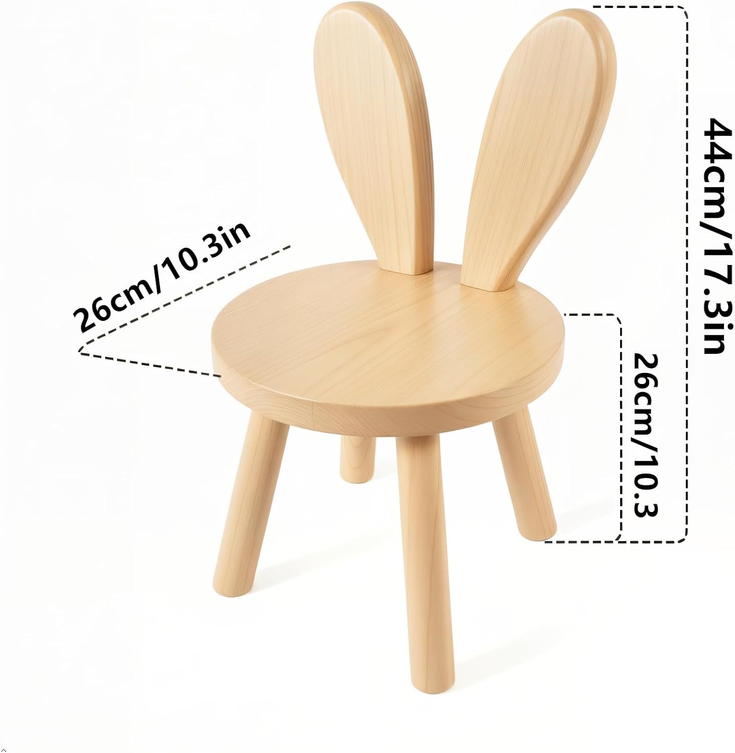 Toddler Wooden Chair Kids,Bunny Chair for Ages 1.5-5,Small Stool, Comfortable Children's stools, Suitable for Nurseries, playrooms and Low Tables (1 PCS)