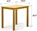 Livinia Seattle 3-Piece Wooden Dining Table Set for 2, Modern Farmhouse Kitchen Dining Room Set with Solid Wood Ladder Back Chairs for Small Space (Natural)