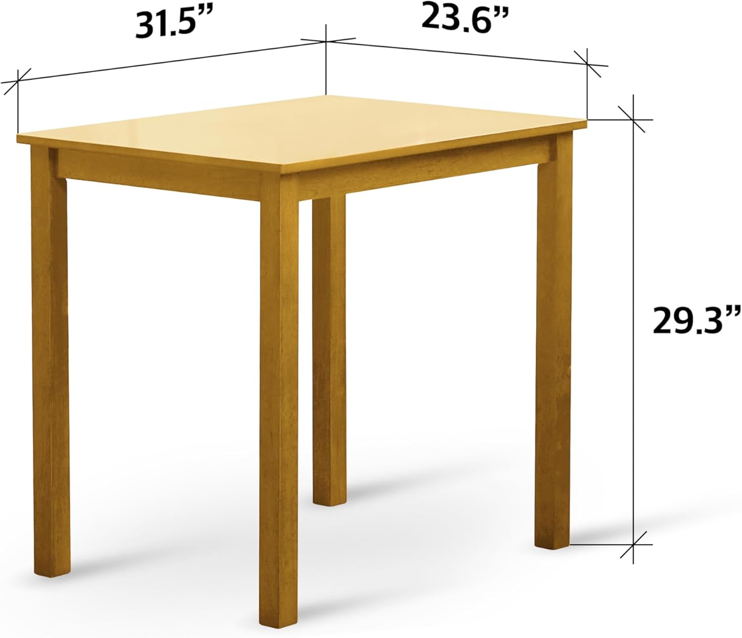 Livinia Seattle 3-Piece Wooden Dining Table Set for 2, Modern Farmhouse Kitchen Dining Room Set with Solid Wood Ladder Back Chairs for Small Space (Natural)