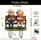 1-Pack Flat Acrylic Romantic Couple Bench - Weather-Resistant Outdoor Art | Perfect for Lawn, Flower Pots, Terraces (Valentine’s Day/Wedding Decor)