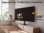 Perlegear Universal Swivel TV Stand Base for 32–70 inch TVs, Height Adjustable Table Top TV Stand Mount with Tilt, Tempered Glass Base, Holds up to 88 lbs