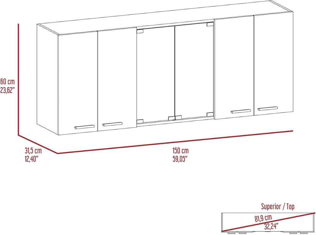 Modern Wall Cabinet, Four Interior Shelves, for Kitchen Dining Room,for Kitchen Home