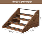 Coffee Syrup Organizer, 4-Tier Solid Wood Syrup Rack, Wine Rack, Storage Organizer for 16 Syrup Bottles/Spice Jars/Liquor Bottles, Sturdy Storage Stand for Coffee Bar