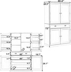 LUMISOL 72" Tall Farmhouse Kitchen Pantry Cabinet with 3 Pull Out Shelves & Drawer, Pantry Storage Cabinet with 6 Door Shelf & Adjustable Shelf for Kitchen, Dining Room, Blue