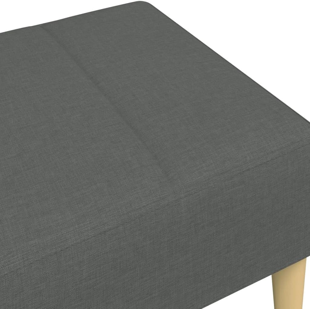 Footstool Dark Gray 30.3x21.7x12.2 Inches Fabric, Sturdy Plywood Frame Footrest for Sofa or Recliner, Cozy and Stable Stool for Living Room