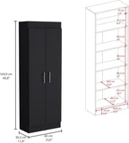 Pantry Cabinet, Space-Efficient 2-Door Design with Multiple Shelves,for Kitchen Home