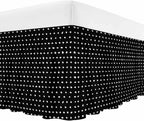 Black Bed Skirt Cal King Size 18 Inch Drop, Adjustable & Elastic Wrap Around Bed Skirts Pleated Luxury Dust Ruffles For Twin Full Queen Cal King Base Bed, Abstract White Polka Dot Geometric Modern Art