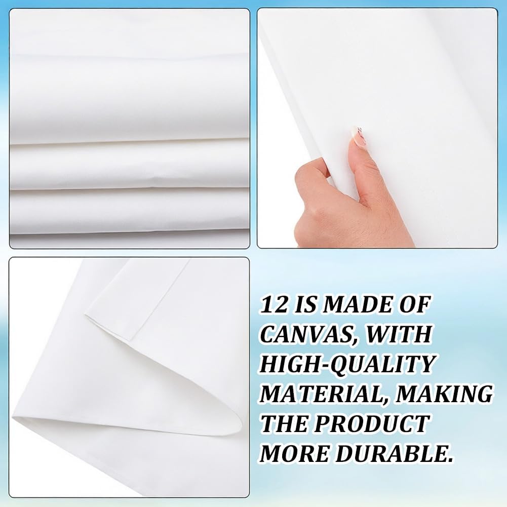 GORGECRAFT 120x43.5cm Thicker Beach Sling Patio Chairs Canvas Folding Chair Replacement Outdoor Cloth Replacements Twill Weave White Portable Reclining Sling Chair Fabric for Summer Vacation Garden