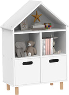 Bookshelf, 3 Tier Bookcase with Two Drawers, Bookshelf for Rooms, Bedroom, Nursery, White