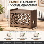 Upgrade Router Box Hider, Large Capacity Projector Shelf Wall Mountable Router Storage Box with Cable Management, Modem & Power Strip Organizer, Assembly Required