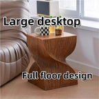 Creative Design Side Table Magnesium Oxide End Table for Patio Living Room Bedroom Night Stand for Small Spaces(Grey)