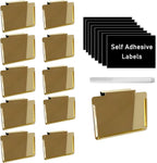 Clip Label Holders,Gold Bin Clips for Kitchen Pantry Organization Holiday Christmas Happy New Year,10 Pcs Clip Holders with 60 Pcs Chalkboard Stickers