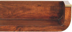 Solid Wood Indira California Walnut Floating Console Table, Open Shelf, Dark Brown