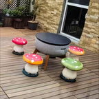 Small Mushroom Shape Ottoman, Outdoor Garden Resin Decorative Mushroom Stool, Resin Creative Sculpture Decoration, Patio Decor(Green)